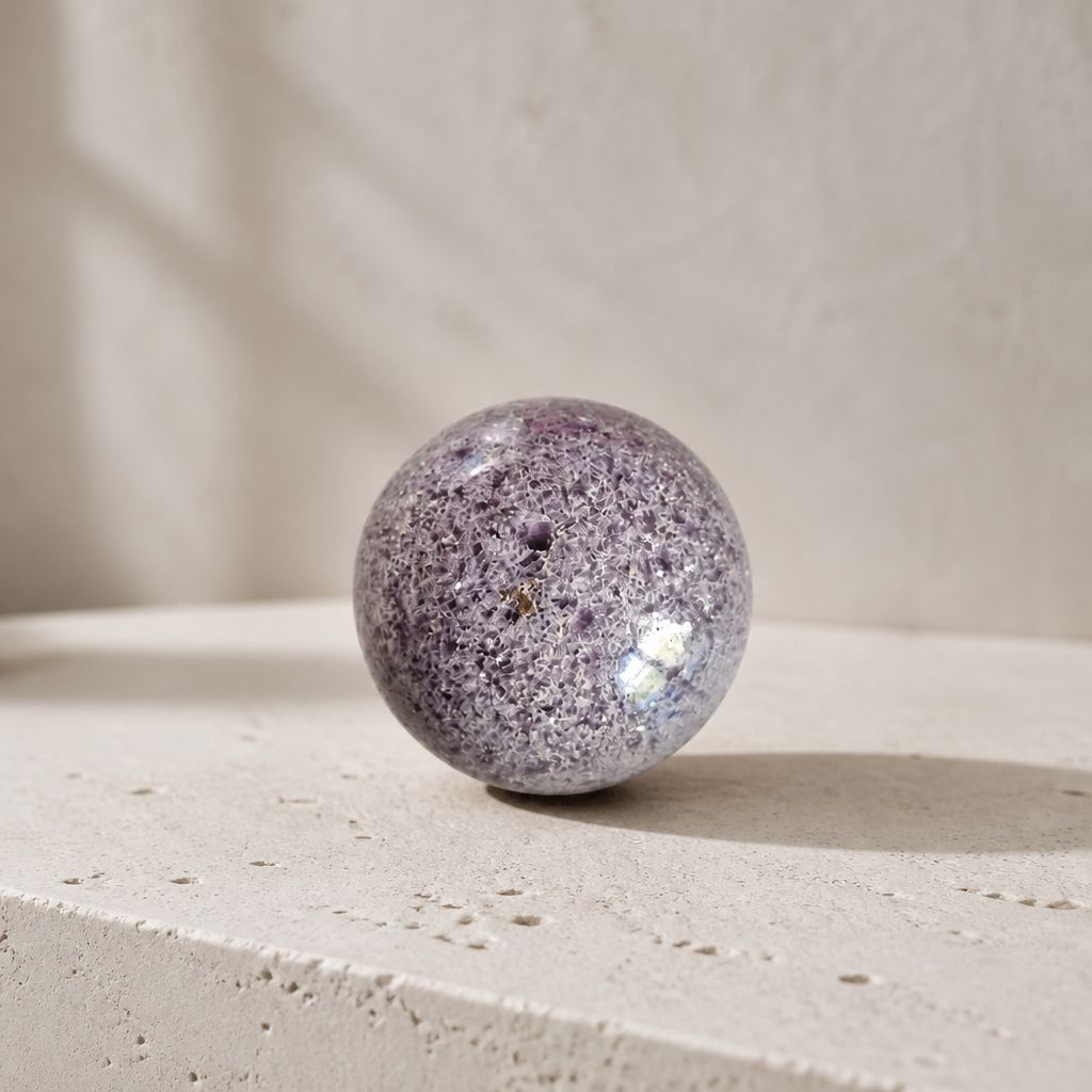 Lepidoliet bol 6 cm - rust en emotionele balans