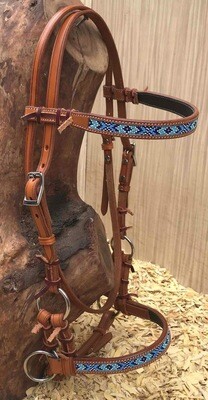 Sidepull 
LIGHT/DARK BLUE BEADS