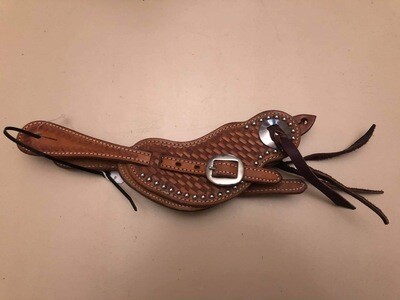 Spur Strap with Dots basket tooling and slotted concho