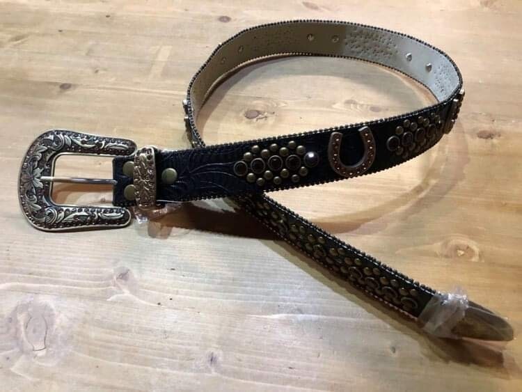 Belt Black with horse shoe