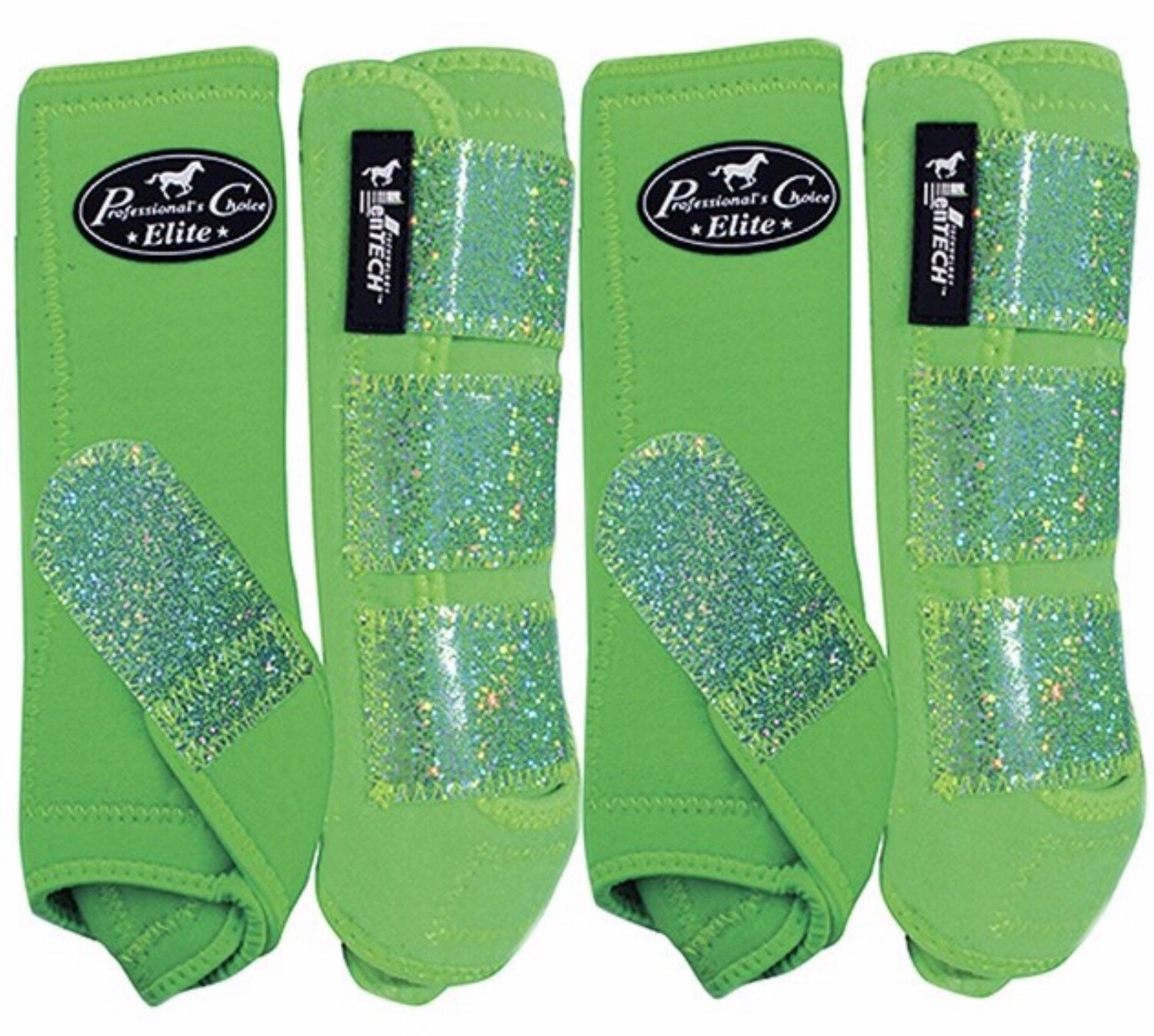 Professional&#39;s Choice Ventech Elite Smb Value 4-Pack - Glitter, Size: M, Colour: Green