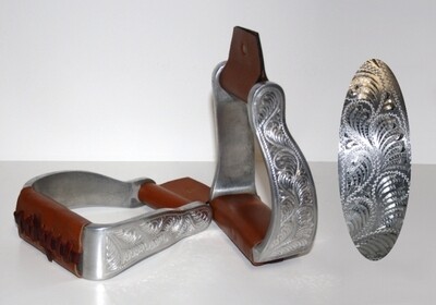 Stirrup Alu - engraved - Curved