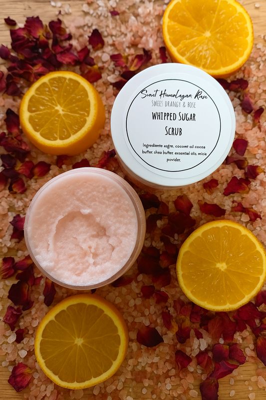 WHIPPED SUGAR SCRUB / sweet Himalayan rose