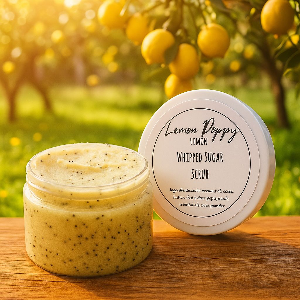 WHIPPED SUGAR SCRUB / lemon poppy