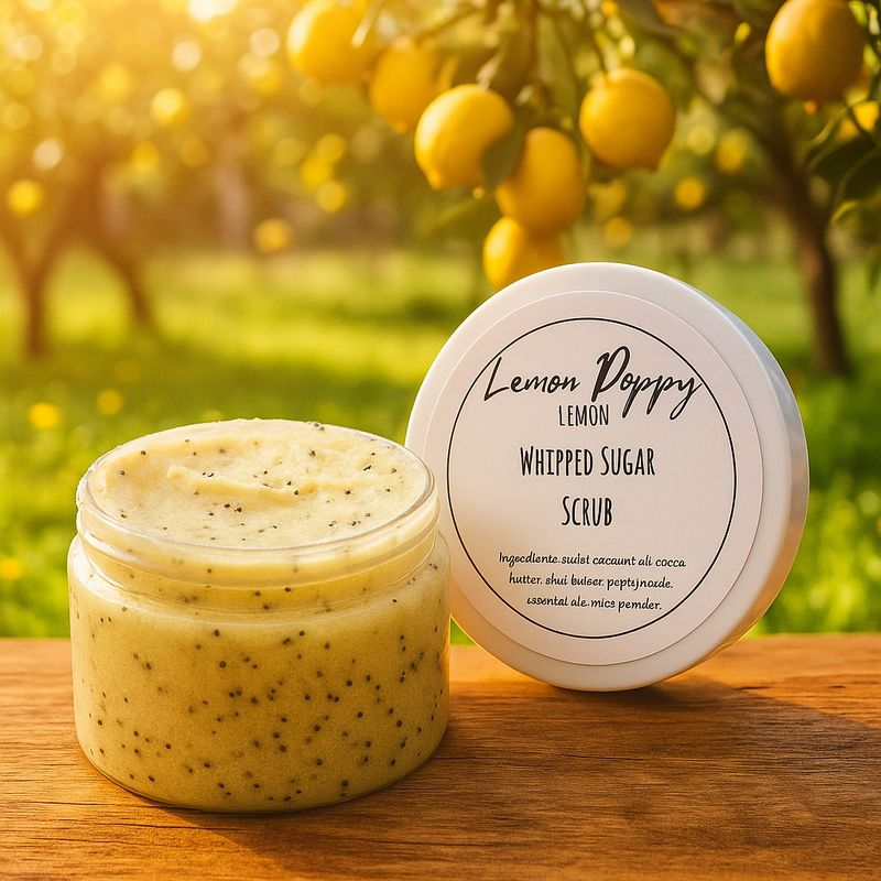 WHIPPED SUGAR SCRUB / lemon poppy