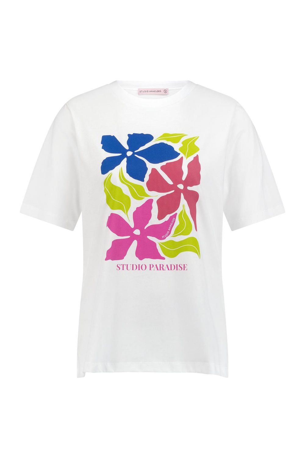 Studio Anneloes Klaasje floral tshirt Wit 11669