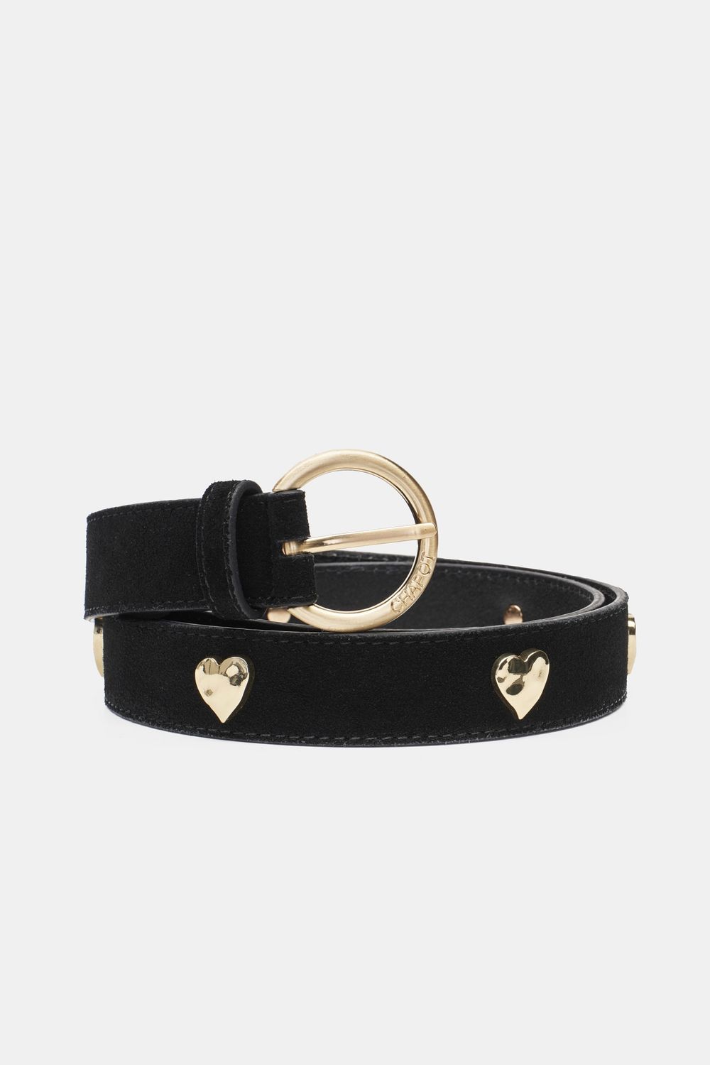 Fabienne Chapot Hammered Heart Belt Zwart ACCBLT25AW24