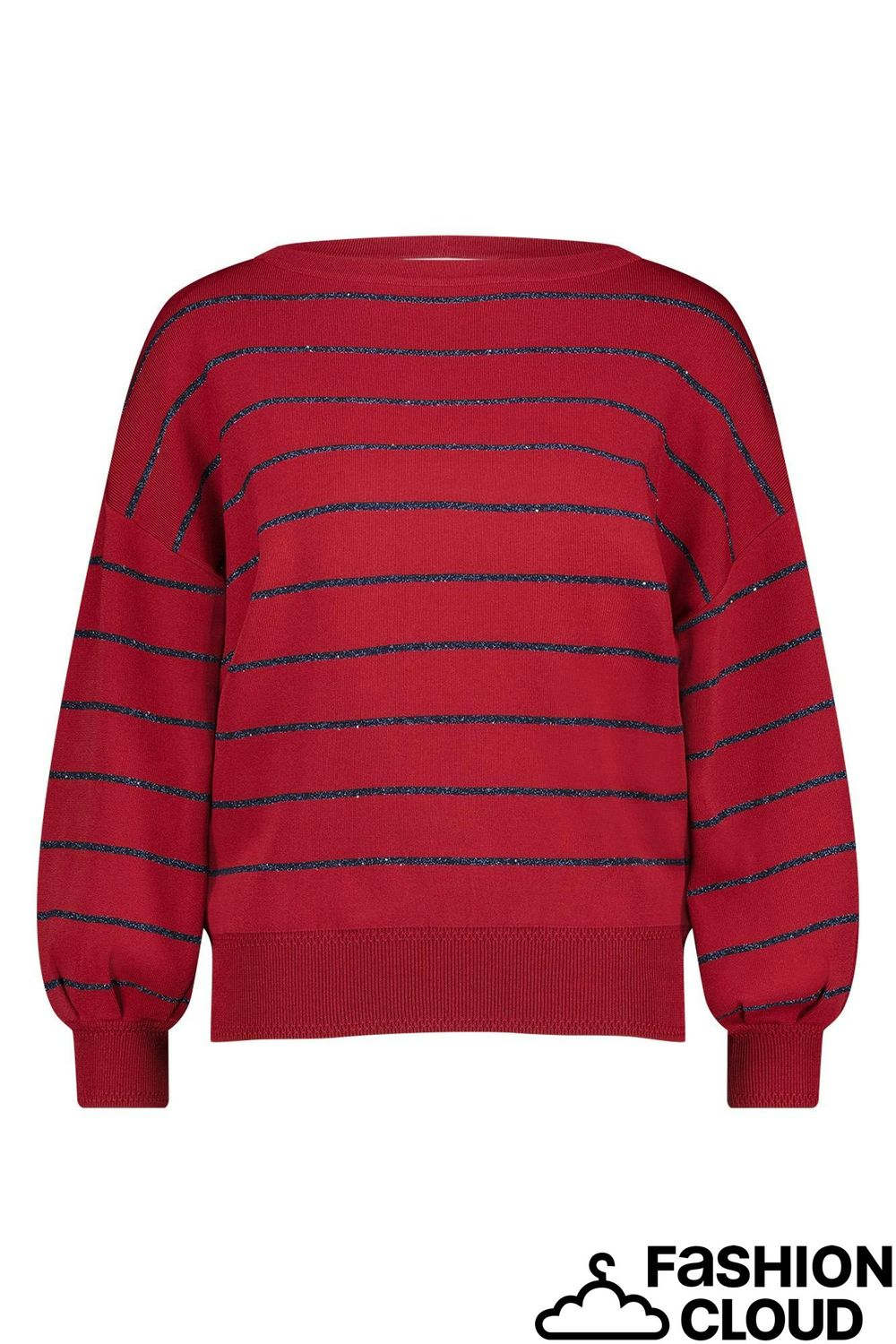 Studio Anneloes Farah stripe lurex pullover Rood 11784