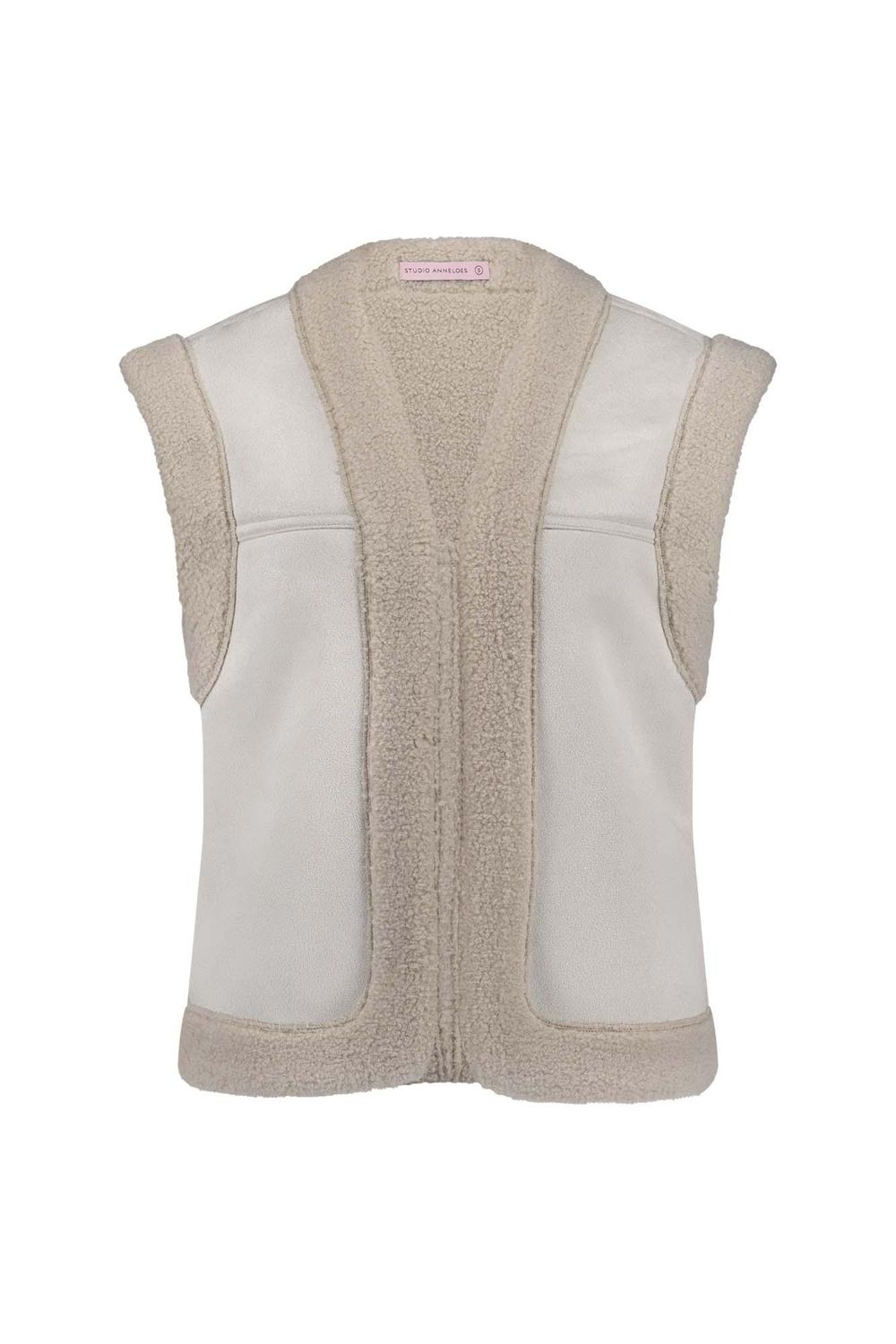 Studio Anneloes Donna lammy waistcoat Ecru 11866