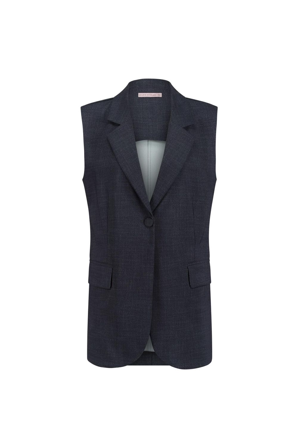 Studio Anneloes Minte bnd dnm tweed gilet Blauw 11944