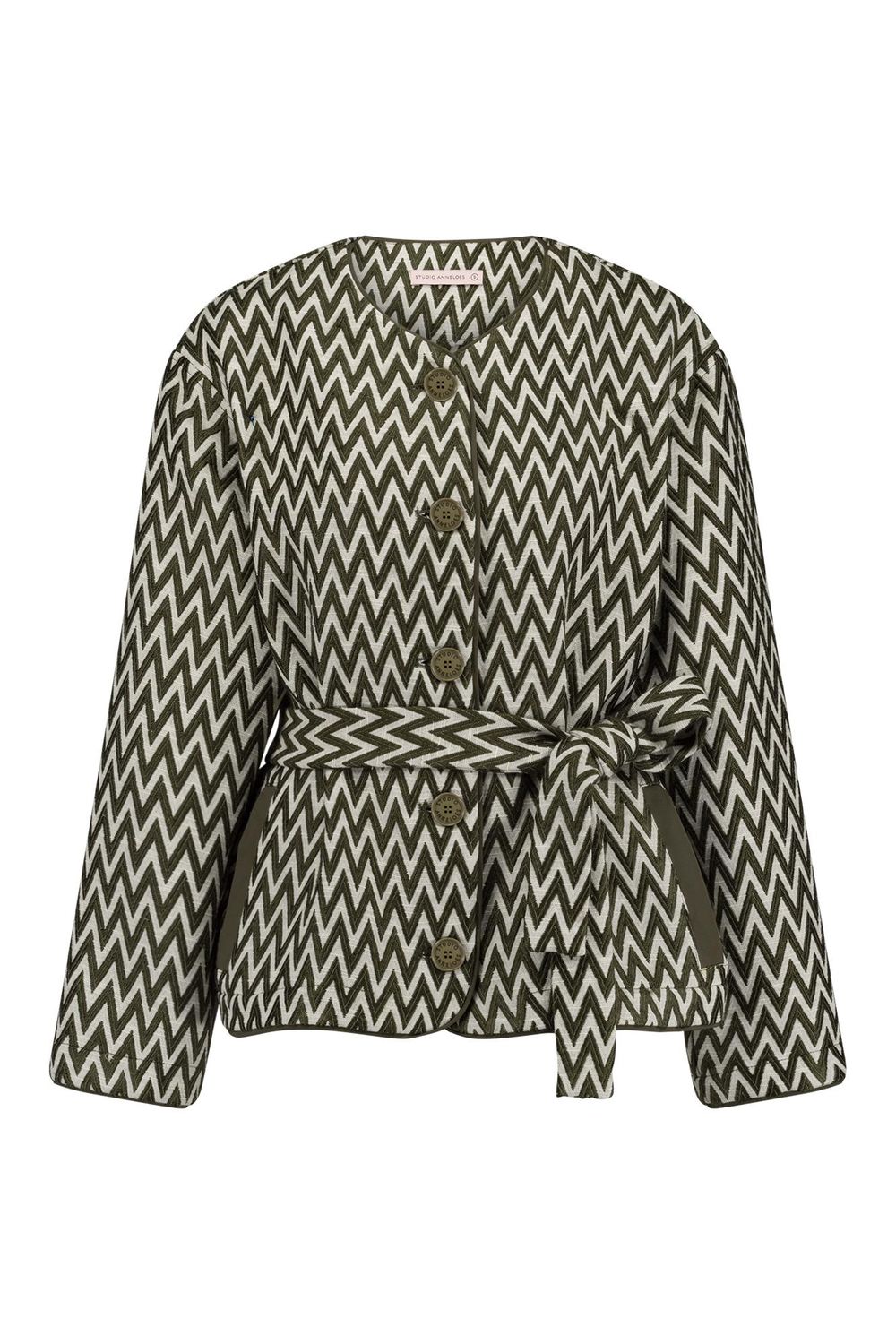 Studio Anneloes Azra zig zag jacket Ecru 11845
