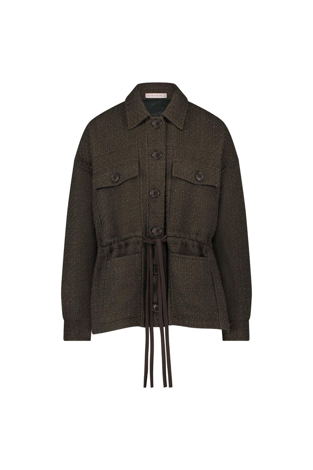 Studio Anneloes Desiree tweed jacket Bruin 12146
