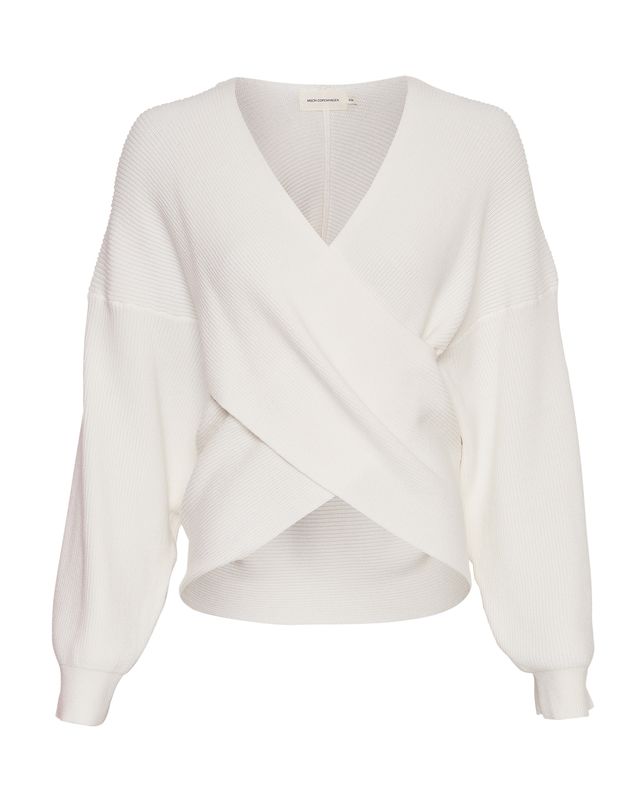 MSCH Copenhagen MSCHZinelle Rachelle Wrap Pullover Ecru 18192