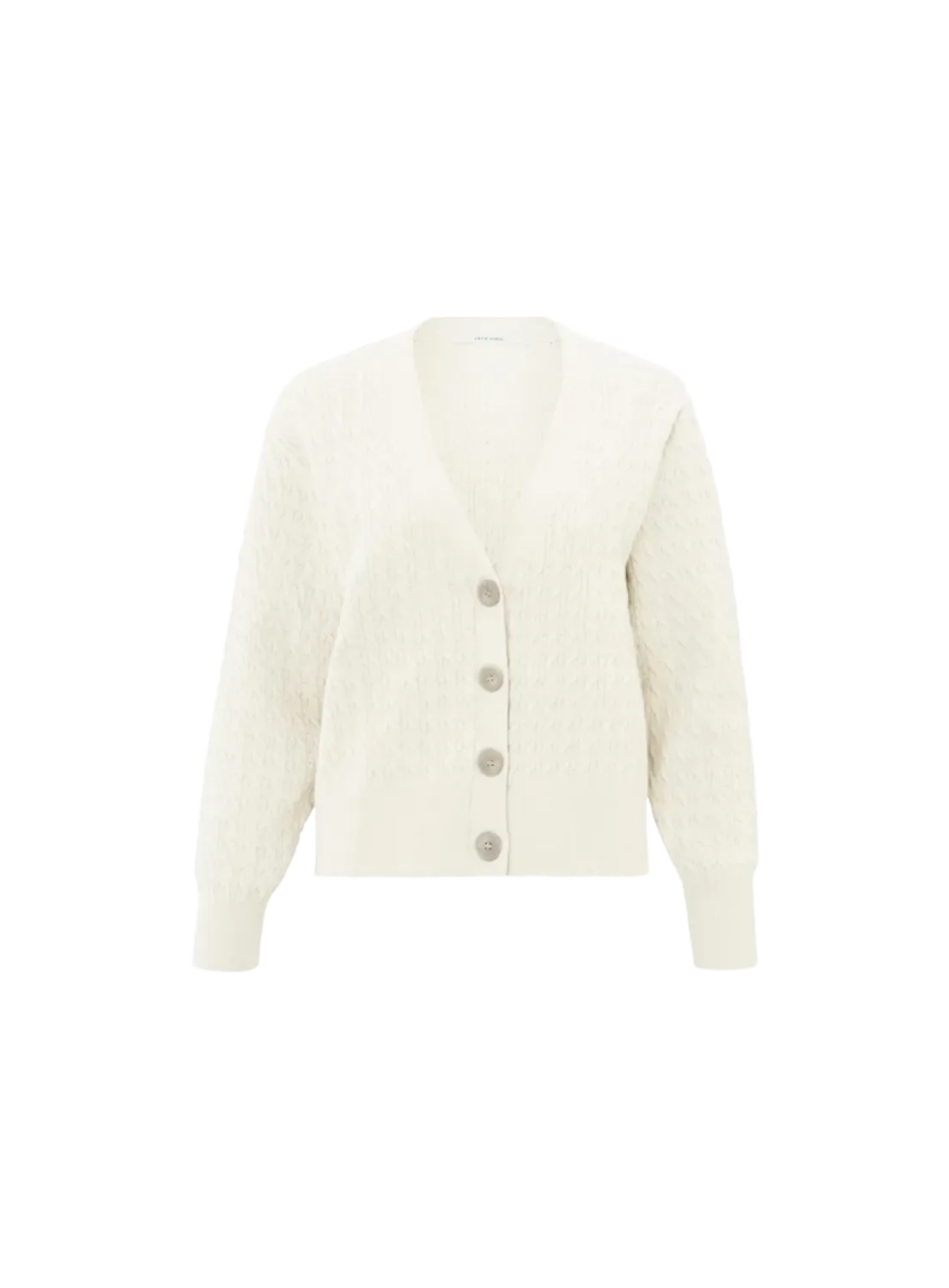 YaYa Cable cardigan Wit 01-010088-409