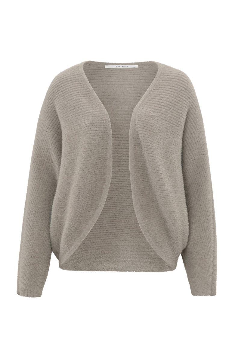 YaYa Fluffy rib bolero ls Bruin 01-010080-410