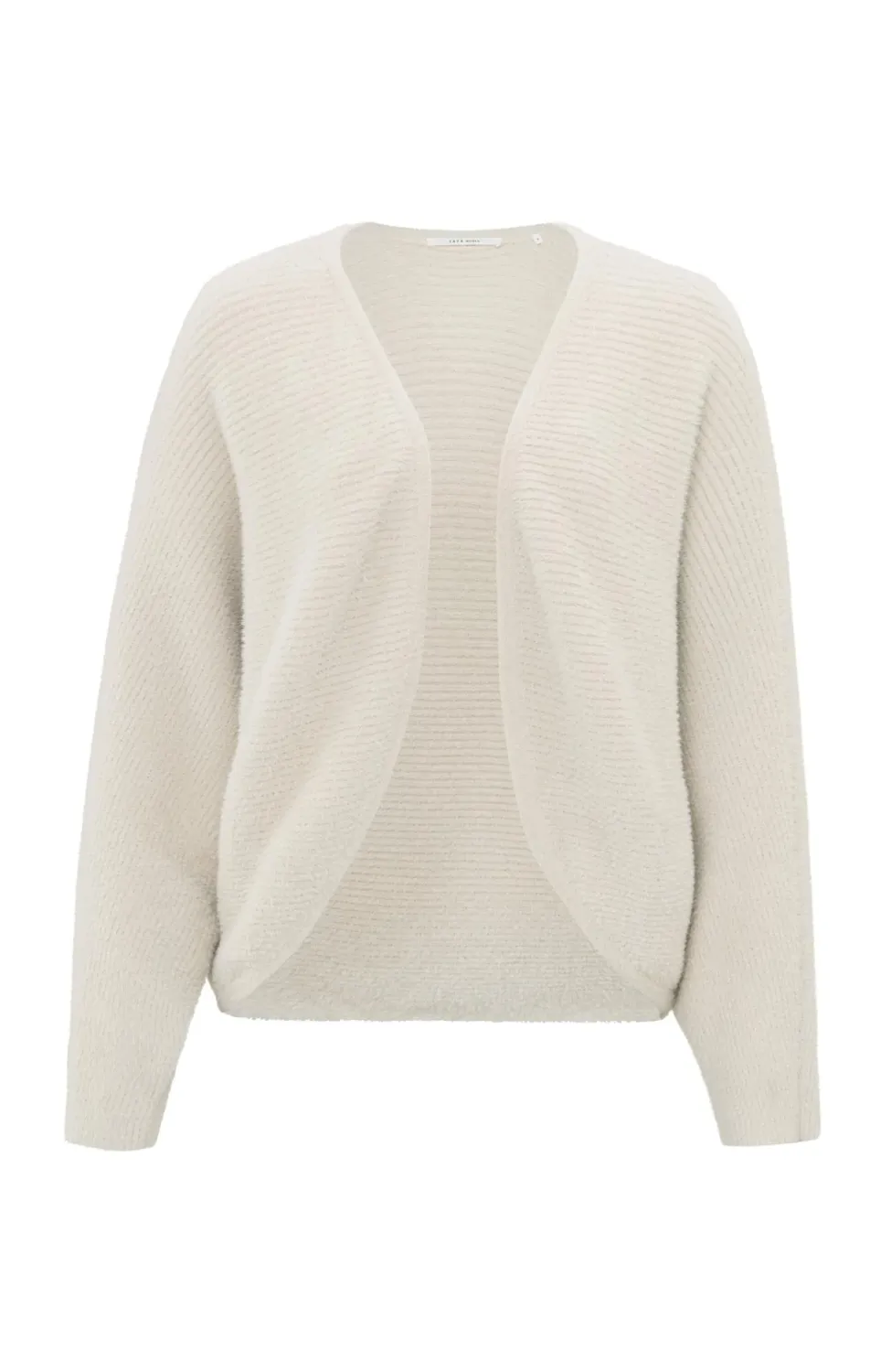 YaYa Fluffy rib bolero ls Wit 01-010080-410