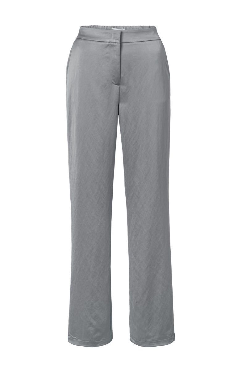 YaYa Woven satin wide leg trousers Grijs 01-301162-410