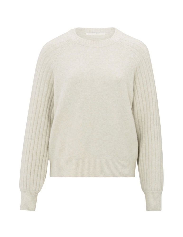 YaYa Rib mixed sweater ls Wit 01-000410-410