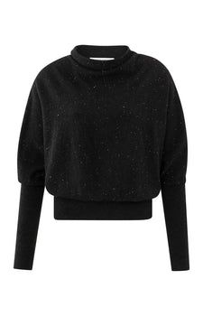 YaYa Sequin batwing sweater Zwart 01-000416-411