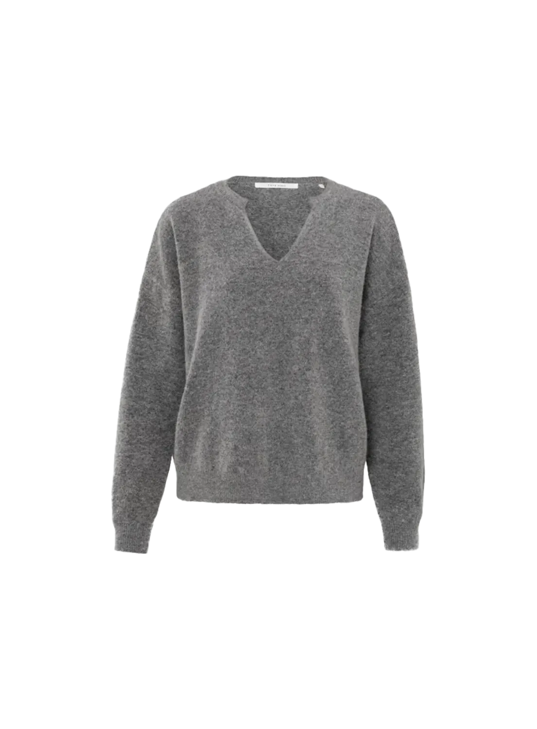 YaYa Sweater with round v-neck Grijs 01-000397-410
