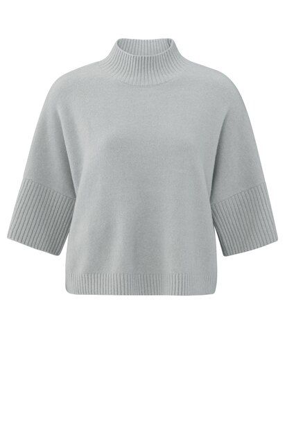 YaYa Ribbed high neck sweater Grijs 01-000437-501