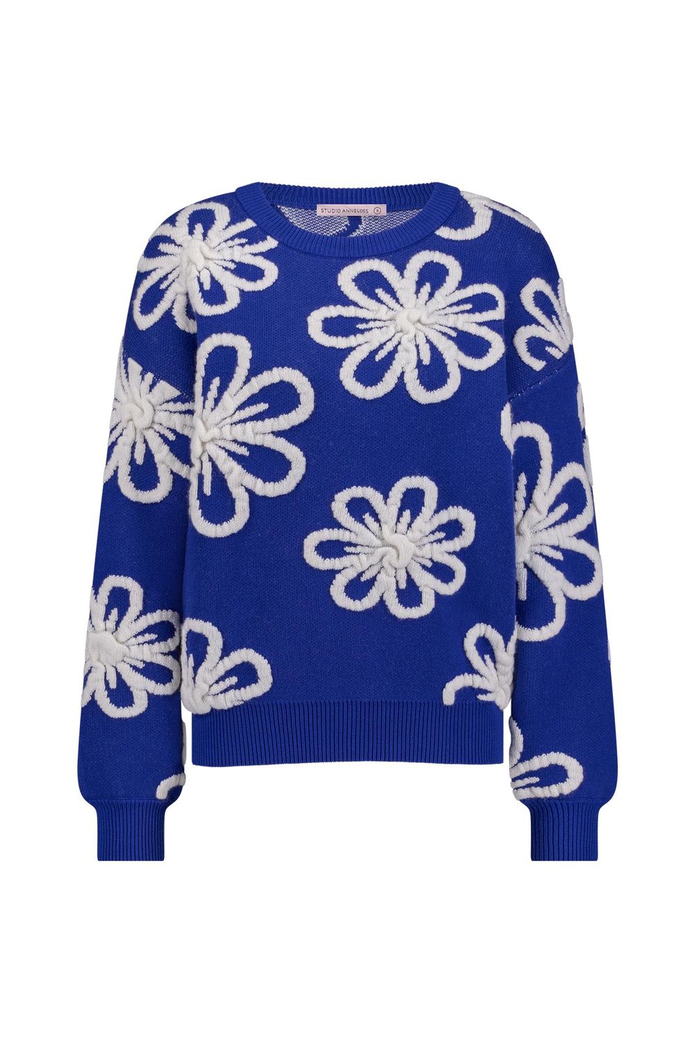 Studio Anneloes Cassidey flower pullover Blauw 12405
