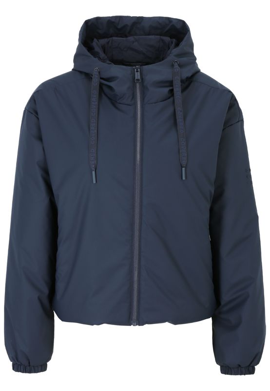 Covered ladies PU jacket - knitted L612FC P Blauw