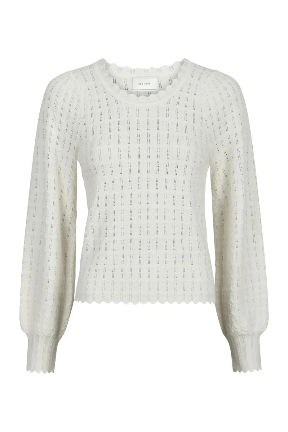 Neo Noir Dito Solid Knit Blouse Ecru 164625