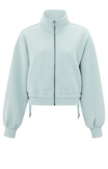 YaYa Ribbed jersey cardigan Grijs