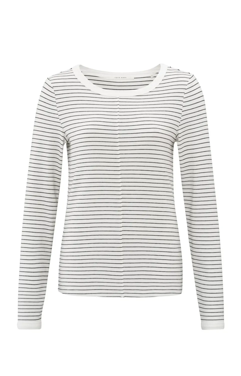 YaYa Striped long sleeve top Wit