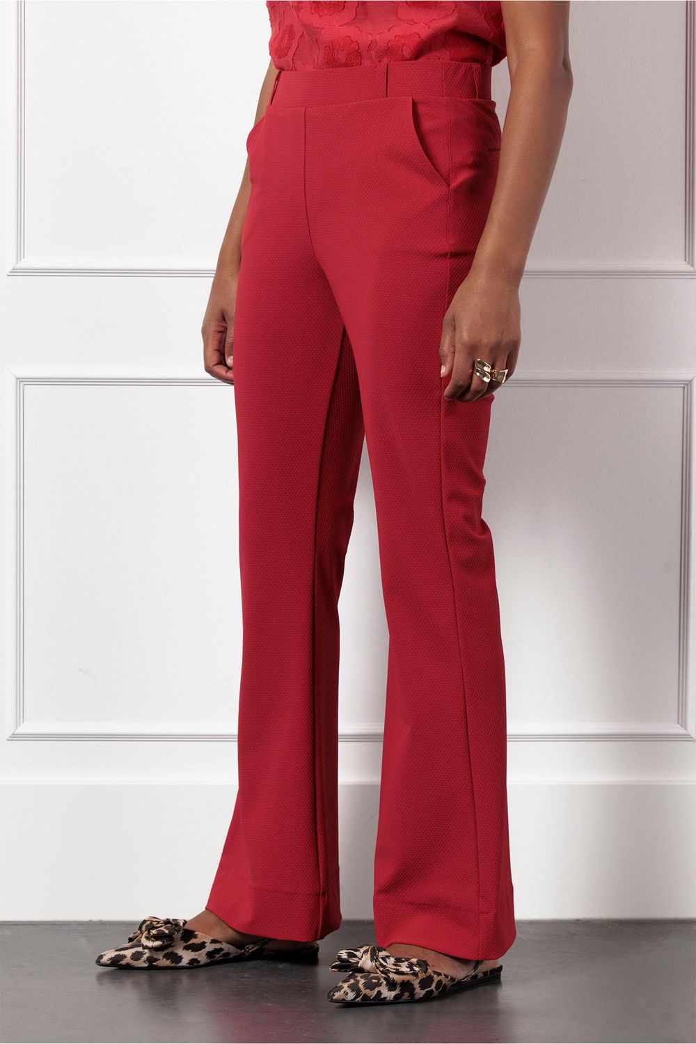 Studio Anneloes Flair honeycomb trousers Rood