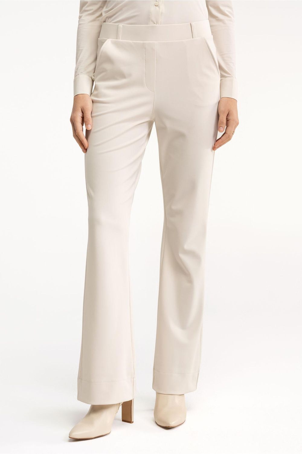 Studio Anneloes Flair bonded trousers Ecru 94800