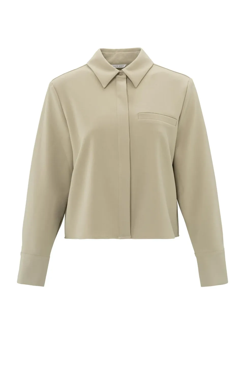 YaYa Cropped blouse with pocket Groen