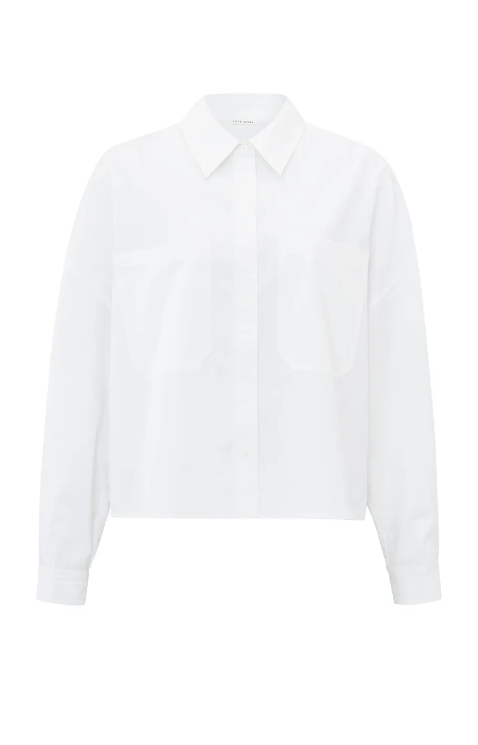 YaYa Batwing cropped blouse w. pock Wit