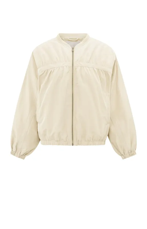 YaYa Cropped bomber jacket Ecru