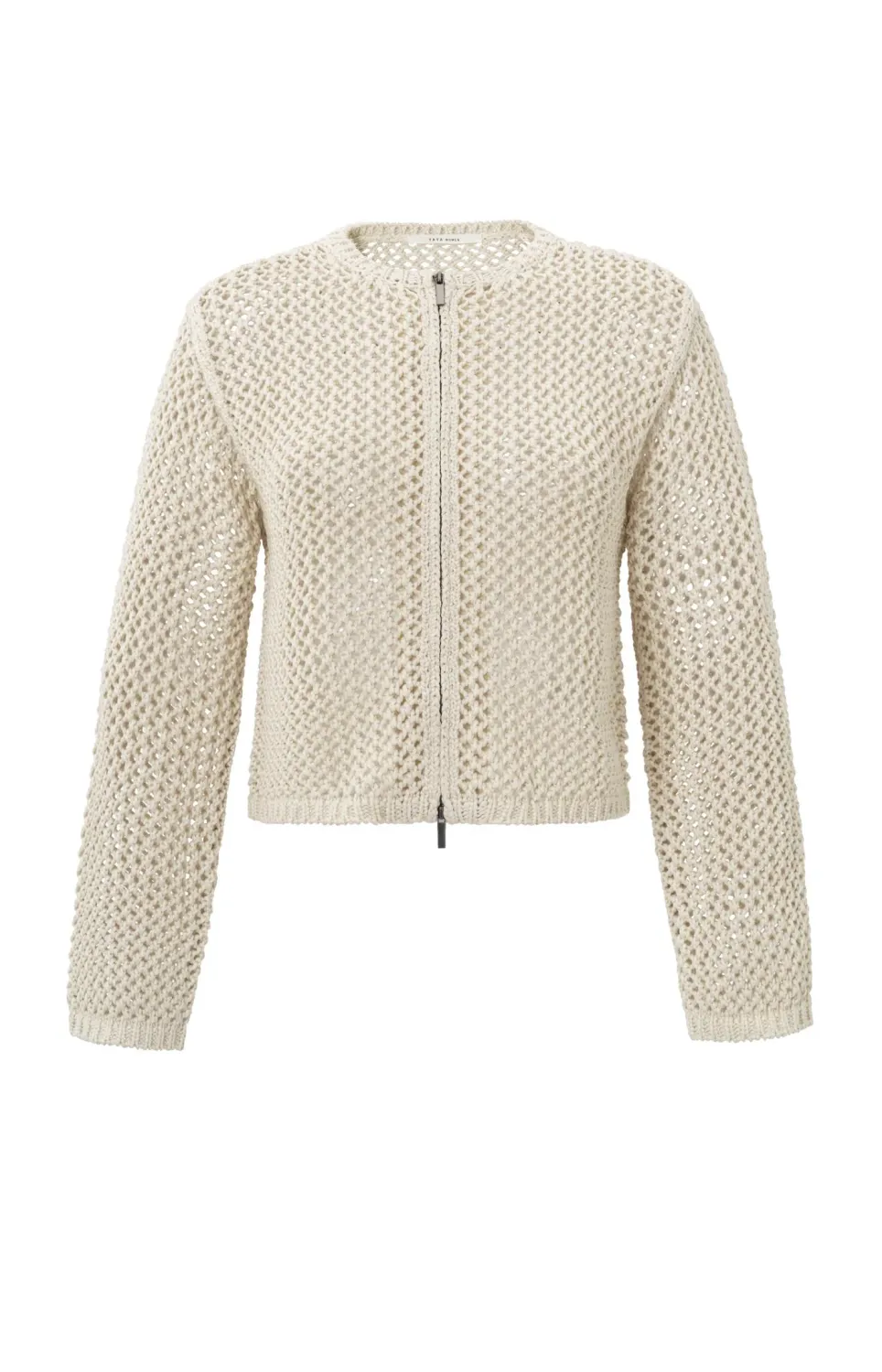 YaYa Mesh stitch cardigan Beige