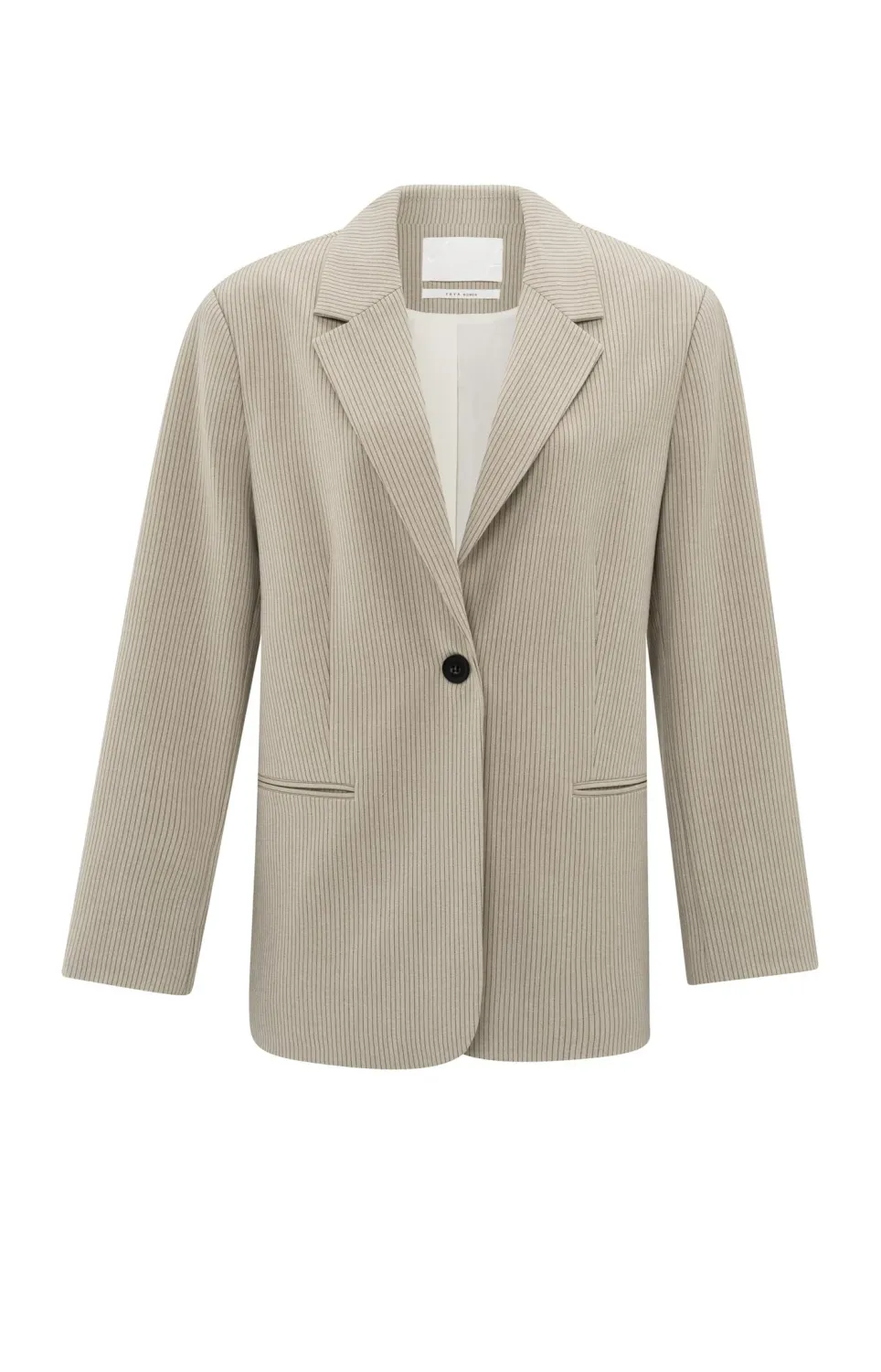 YaYa Oversized pinstripe blazer Beige