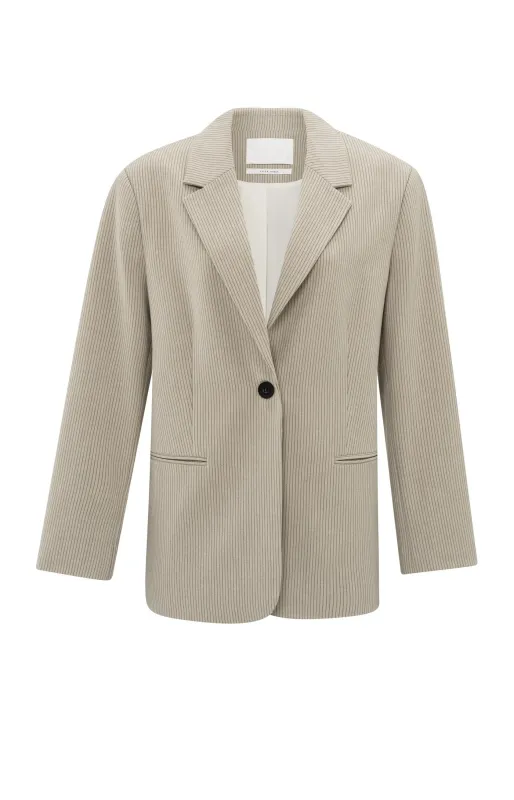 YaYa Oversized pinstripe blazer Beige