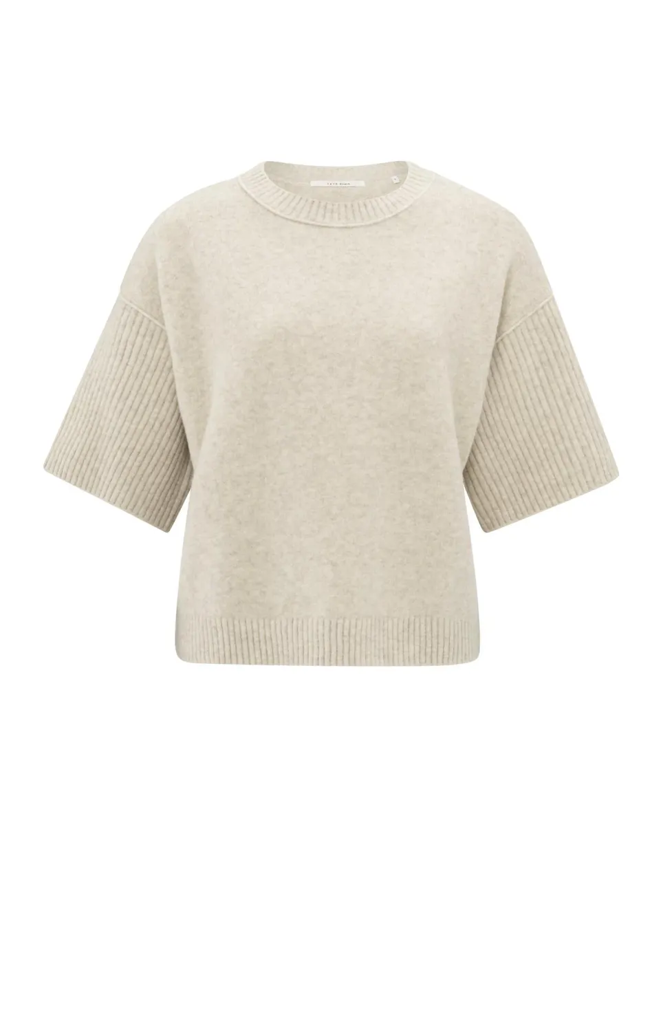 YaYa Sweater with ribbed sleeves Beige