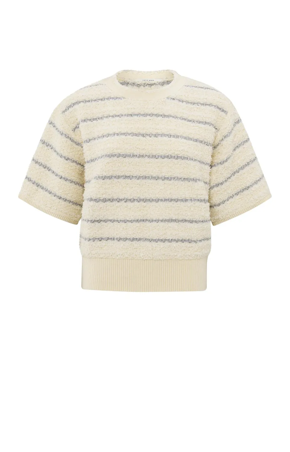 YaYa Sweater with shiny stripes Wit