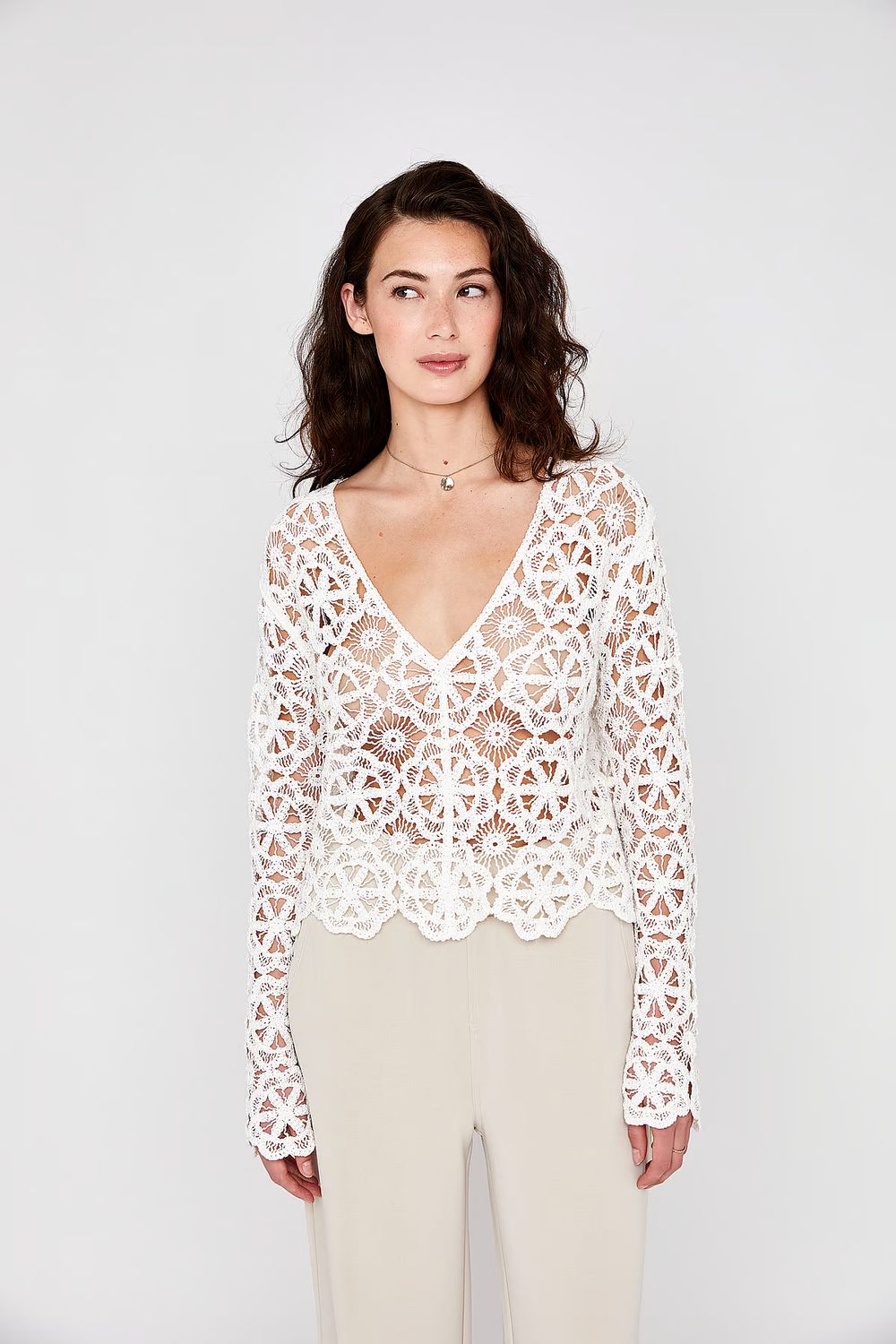 moscow CrochetTop Pullover Grijs