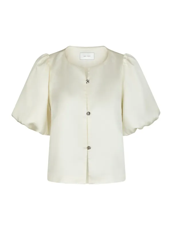 Neo Noir Asia Dull Satin Blouse Ecru
