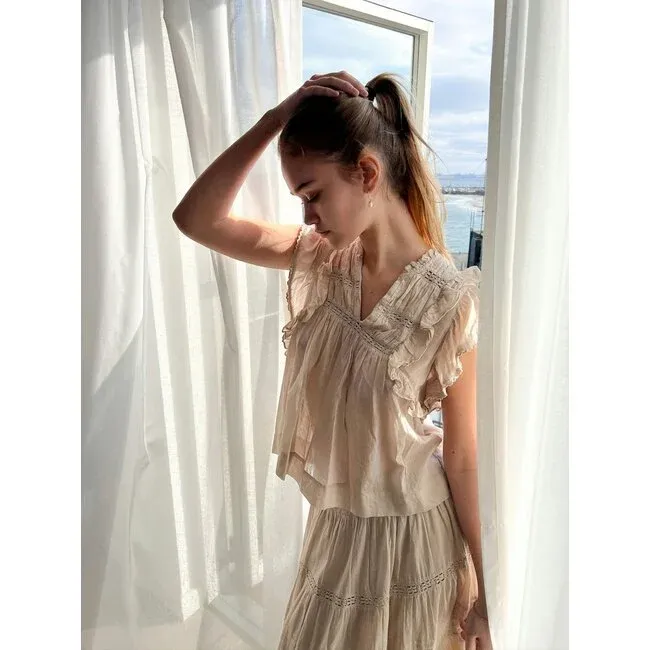 Neo Noir Jayla S Voile Top Beige
