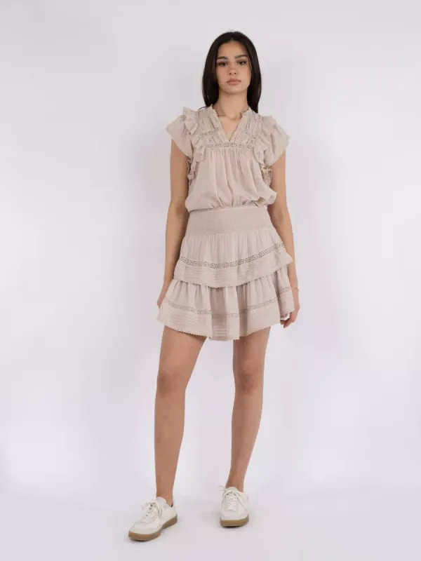 Neo Noir Kenia S voile Skirt Beige