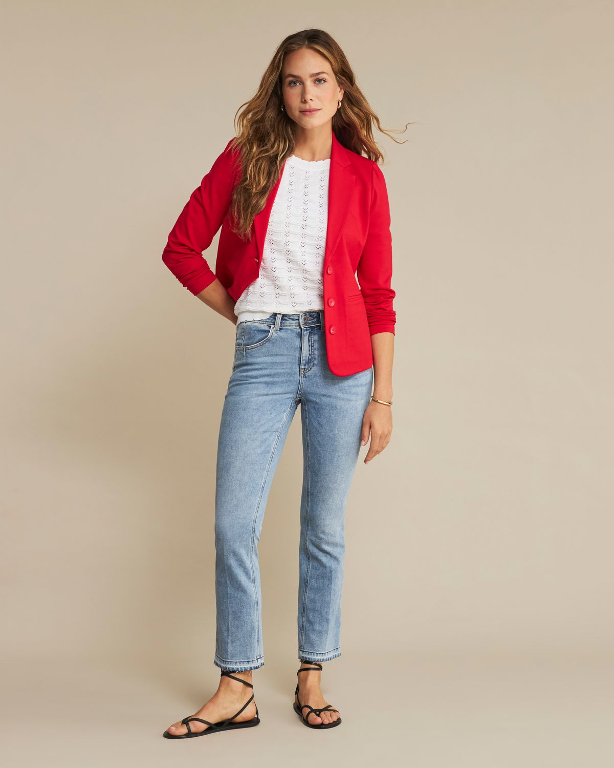 Red Button Babette CRP white seams Jeans