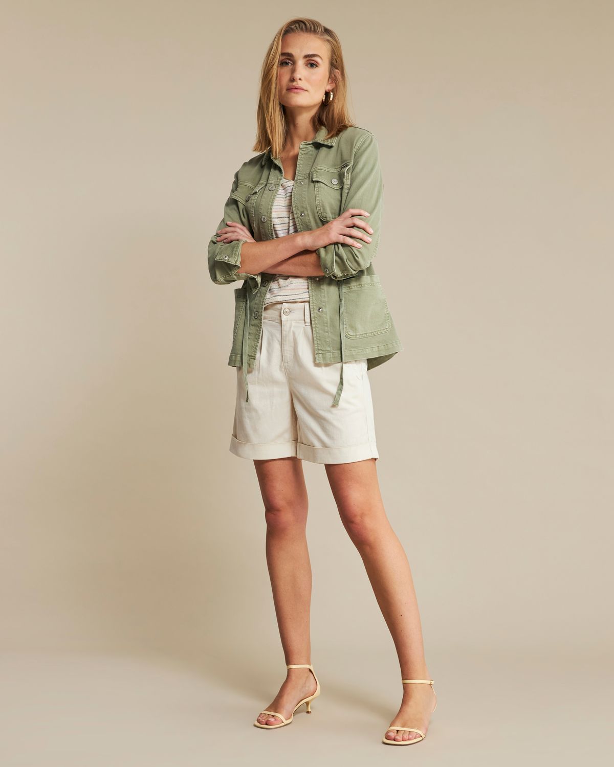 Red Button Cleo short cotton linen colour Jeans