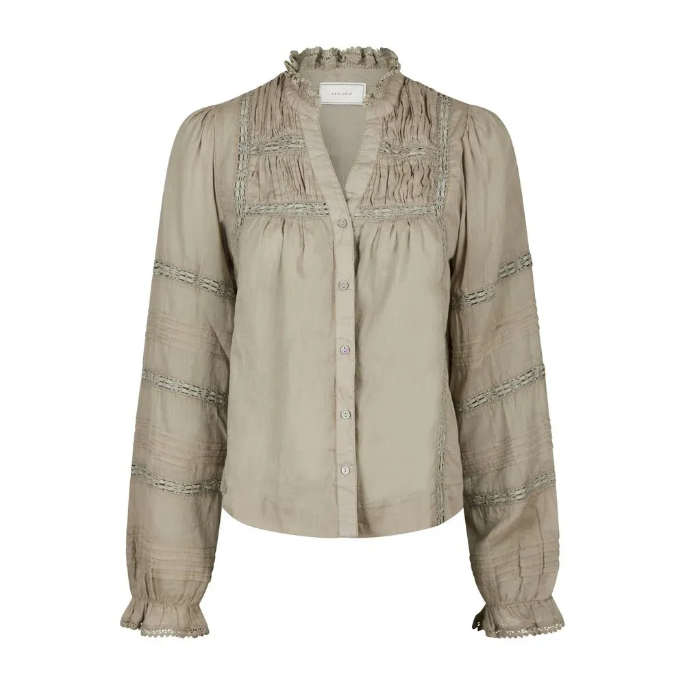 Neo Noir Lyla S Voile Blouse Groen