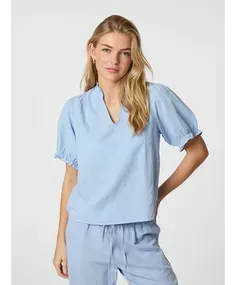 Neo Noir Odessa Linen BLouse Blauw 160264
