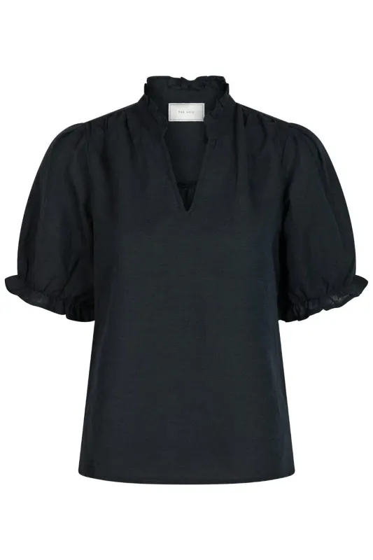 Neo Noir Odessa Linen Blouse Blauw 160264