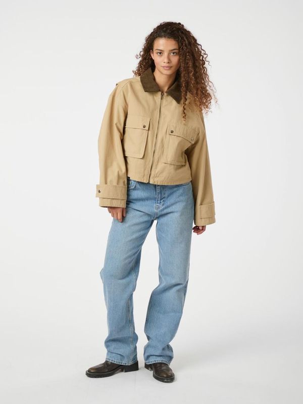 Neo Noir Rivera Canvas Boxy Jacket Beige